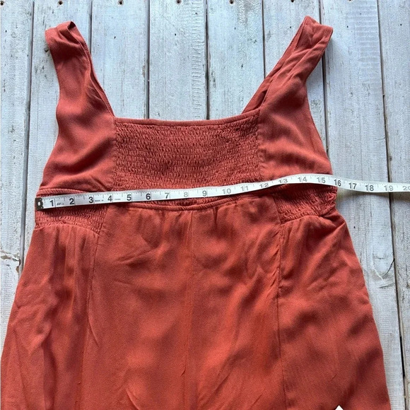 Mustard Seed | rust | smocked | cropped leg | romper | jumpsuit | L - Picture 7 of 17